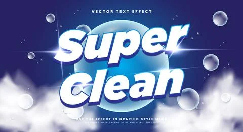 Super Clean 3d editable text effect Template 스톡 일러스트