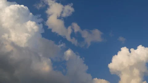Super clean and white clouds, very fluffy and soft clouds in a cloudscape Stock Footage 258644329
