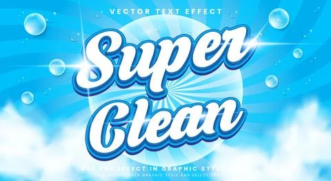 Super Clean editable text effect Template Stock Illustration
