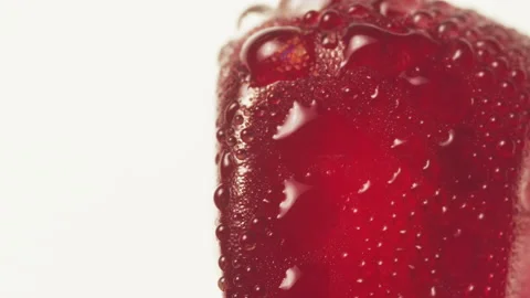 Super close up of bright fresh red Pomegranate fruit seed Copy space Vídeos de archivo 131718736
