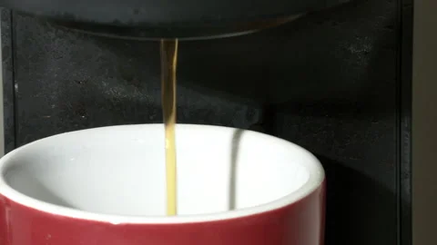 Super Close Up of Coffee Brewing directly into mug Great Sound 4K Stock Footage 177138476