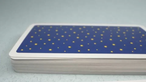 Super close up. the details. a deck of tarot cards laid out on the table Stock Footage 134379187