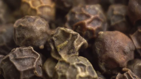 Super close-up of dried peppercorns, smooth motion. Stock Footage 147677692