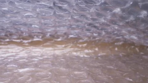 Super close up. elements of packaging cellophane material with bubbles Foto stock