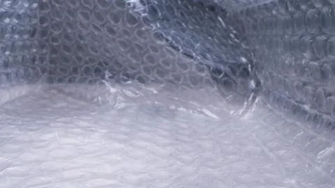 Super close up. elements of packaging cellophane material with bubbles Stock Photos