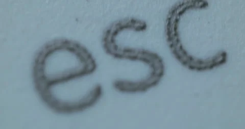 Super Close-Up of the Esc Button Stock Footage 332504847