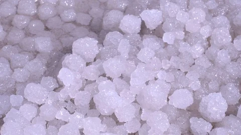 Super close up (macro) view of salt crystals and mineral formation on the shore Stock Footage 126074933