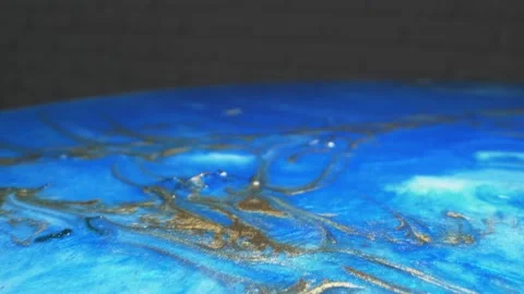 Super close up. the process of making panels of epoxy resin, shells and moss Stock Footage 134675797