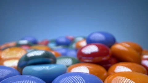 Super closeup details of artificial multicolored pebbles. decorative background Stock-Footage 134309856