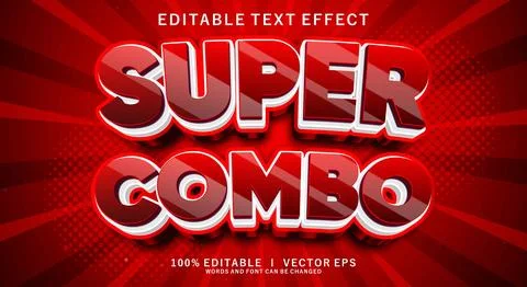 Super combo 3d vector text effect with modern style design Stock Illustration