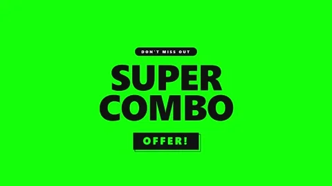Super combo offer animated text overlay on green screen for marketing and s.. Stock Footage 344855400