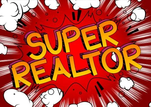 Super Comic book style cartoon words on abstract comics background. Stock-Illustration