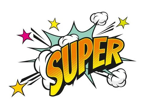 Super comic sound effect speech bubble symbol Stockillustratie