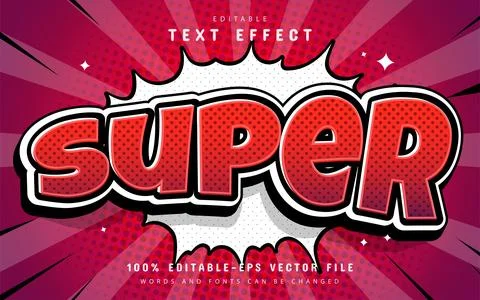 Super comic style text effect editable Illustrazione stock
