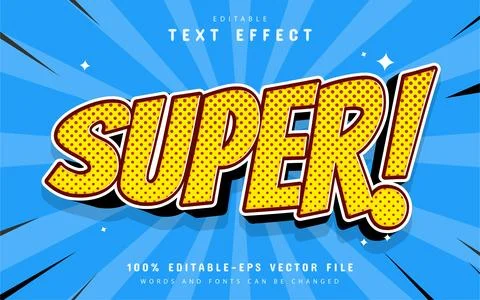Super comic text effect editable Illustrazione stock