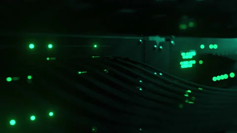 Super computer server racks in datacenter. Concept of big data storage Stock Footage 229364380