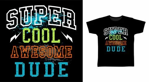 Super cool awesome typography vector splash color illustration design. Stock Illustration