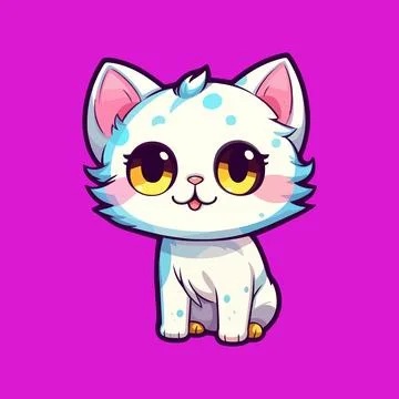 Super cute kawaii leetchi cat Illustrazione stock