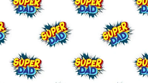 Super Dad comic book word animation. Stock Footage 148600360