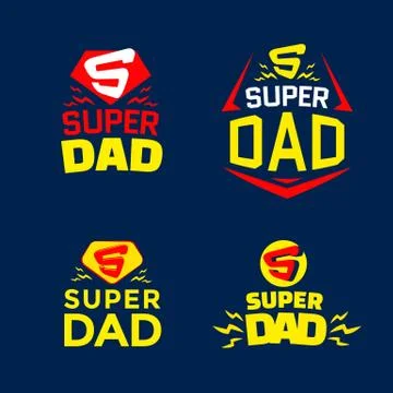 Super Dad emblems Stock Illustration