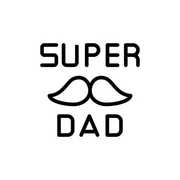 Super Dad, Mustache icon. Simple line, outline vector elements of cultural 스톡 일러스트