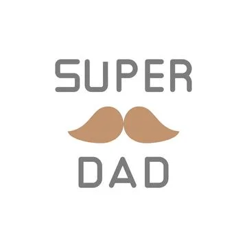 Super Dad, Mustache icon. Simple color vector elements of cultural activities Stock Illustration