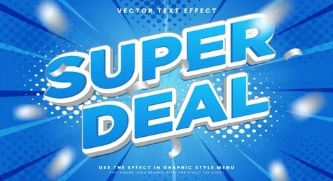 Super Deal 3d editable text effect Template Stock Illustration