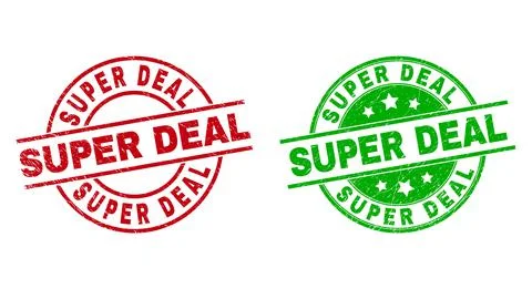 SUPER DEAL Round Badges Using Grunged Texture Stock Illustration