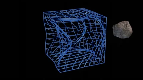 Super dense object warping space . 3d animation rendering Stock Footage 178335789
