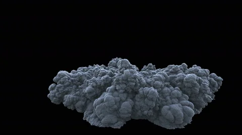 Super dense smoke explosion, shockwave effect isolated on black background Stock Footage 51913028