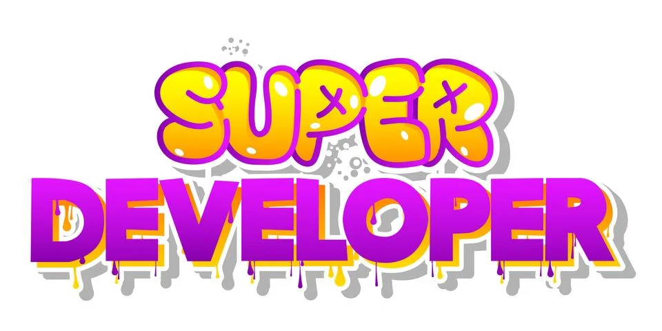 Super Developer. Graffiti tag. Abstract modern street art decoration perfor.. 库存插图