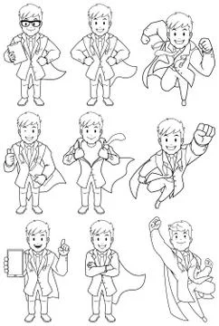 Super Doc Line Art Stockillustratie