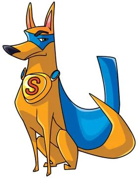 Super Dog Sitting Stock Illustration