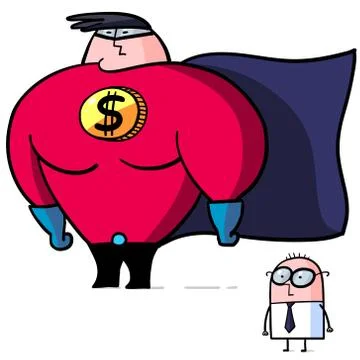 Super dollar hero. Stock Illustration