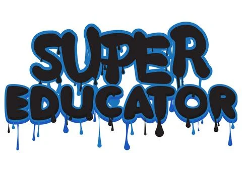 Super Educator. Graffiti tag. Abstract modern street art decoration perform.. Stock Illustration