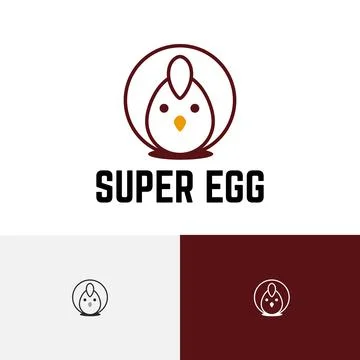 Super Egg Chicken Rooster Hen Poultry Animal Farm Logo Stock Illustration