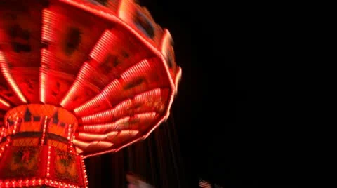 Super Fast Carousel Swing At Night Stock Footage 22411215