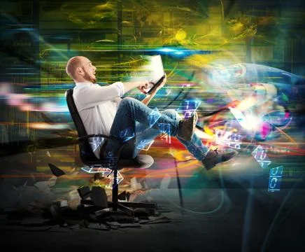 Super fast connection Stock Photos