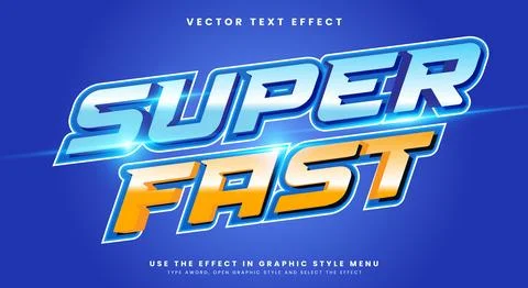 Super Fast editable text effect Template Stock Illustration