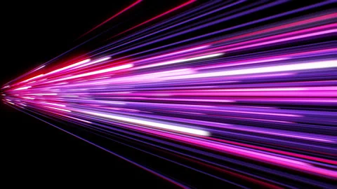 Super Fast Neon Lines in Perspective View Seamless Backdrop. Beautiful Violet Stock-Footage 249740873