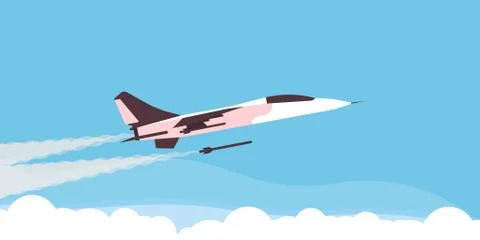 Super fighter plane aircraft vector military force speed. Army illustration a Stock Illustration