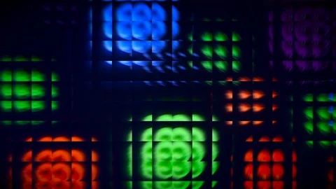 Super flash Colored Dots Rotating Animation Background glass block effect Stock Footage 103875844