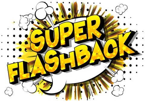 Super Flashback - Vector illustrated comic book style phrase on abstract back Illustrazione stock