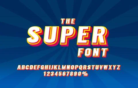 The Super font set collection, letters and numbers symbol. Vector Stock Illustration