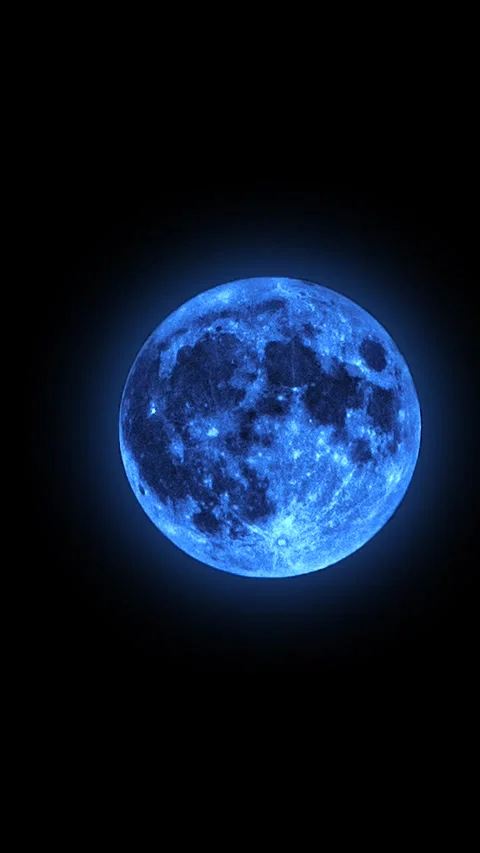 Super full blue moon big with glow 스톡 동영상 249280261