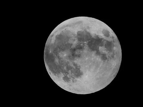 Super full moon with dark background Stock Photos