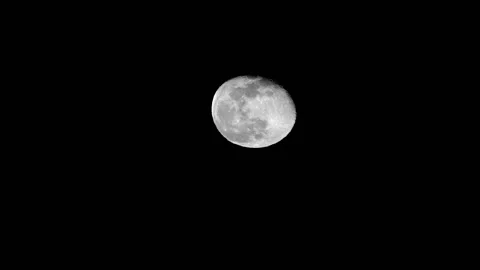 Super full moon face with its valleys and craters Stock Footage 128811577