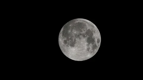 Super Full Moon Moving Through Night Sky Stock Footage 112682777