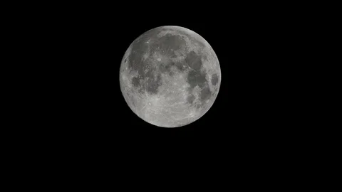 Super Full Moon Moving Through Night Sky Stock Footage 112682781