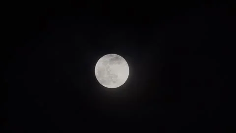 Super full moon shining in the dark night sky. Timelapse Stock Footage 320856661